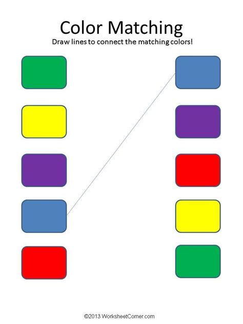 Kindergarten Color Matching Worksheet