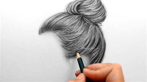 Drawing And Shading A Realistic Hair Bun With Graphite Pencils Youtube