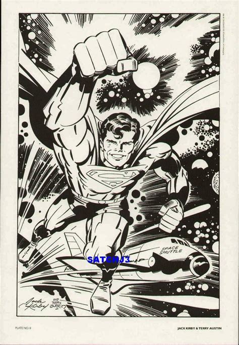 Jack Kirby Artwork Superman Dc Comic Art Print 1984 Flying