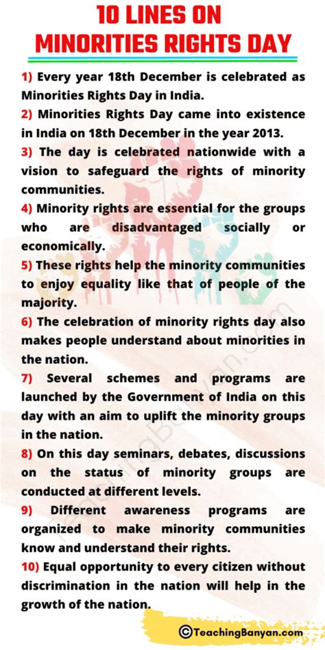 10 Lines On Minority Rights Day For School And College Students