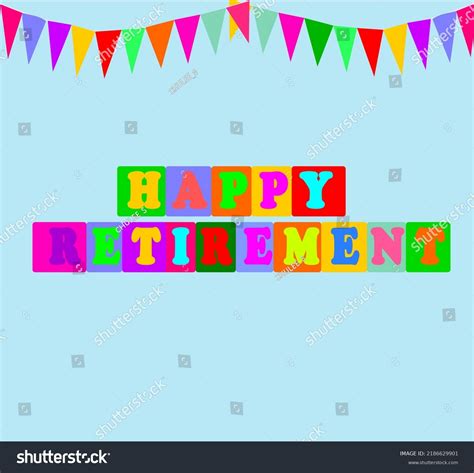 Happy Retirement Colorful Vector Typography Letters เวกเตอร์สต็อก