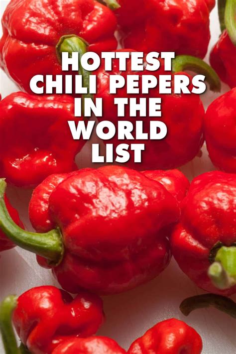 What Are The Hottest Peppers In The World Here Is The Most Current Top 20 List From Hottest To