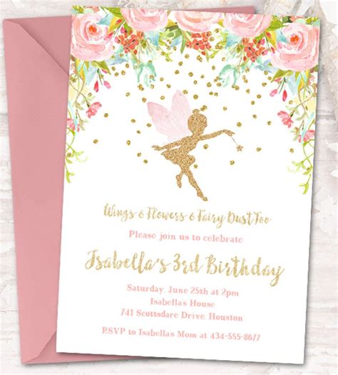 Free Editable Birthday Party Invitation Template Fairy Dust