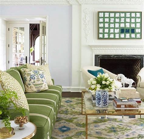 Green Sofa Image By Susan On La Maison Jardin De Bleu Et Verde The