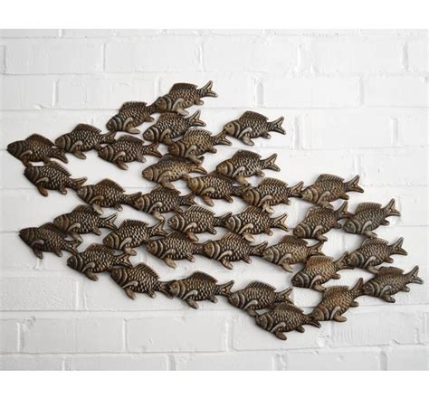 Metal Wall Art Shoal Of Fish Uk Coastal Living