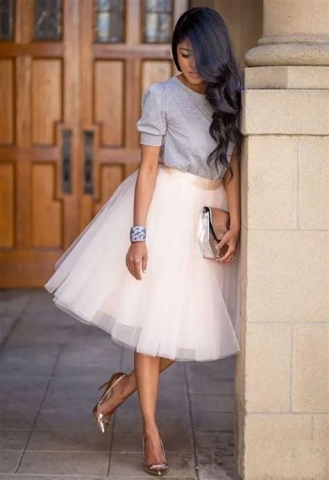 Fashion Us Women Vintage High Waist Tulle Ball Gown Midi Swing Skirt A Line Knee Length Flare