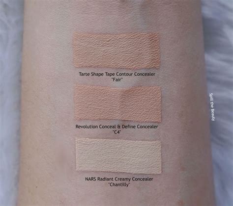 Makeup Revolution Concealer Swatches Comparison
