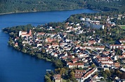 Luftaufnahme Strausberg - Ortskern am Uferbereich des Straussee in ...