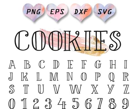 Svg Font Cute Font Svg Cute Alphabet Cookie Font Food Font Etsy New