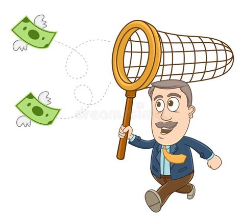 Businessman Catch The Money Stock Illustration Illustration Of