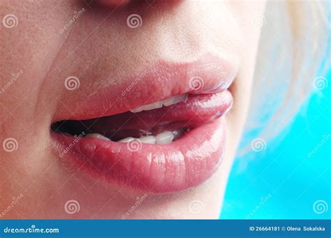 woman s lips stock image image of close womanly laughing 26664181