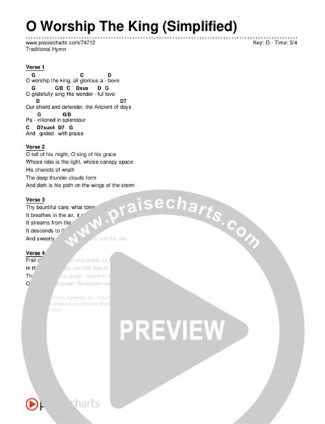 O Worship The King Simplified Chords Pdf Traditional Hymn