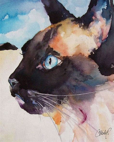 Siamese Cat Art Print Featuring The Painting Seal Point Siamese Cat By