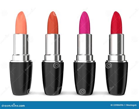Set Of Lipsticks Four Different Colours Stock Illustration