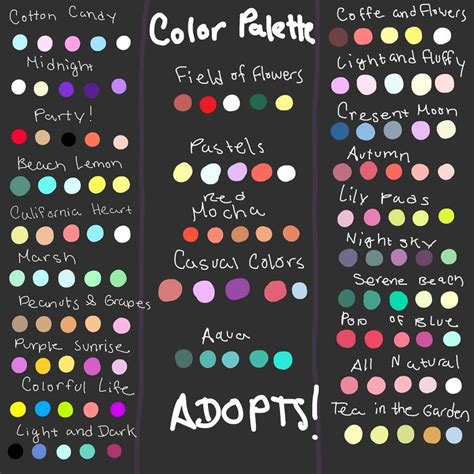 Giant Color Palette Adopt Dump Read Desc Closed By Coolkatadopts On