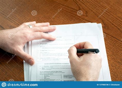 Person S Hands Signing Contract Papers Stock Photo Image Of Student