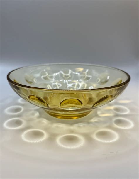 Vintage Hazel Atlas Eldorado Gold Amber Glass Optic Bubble Dot Etsy