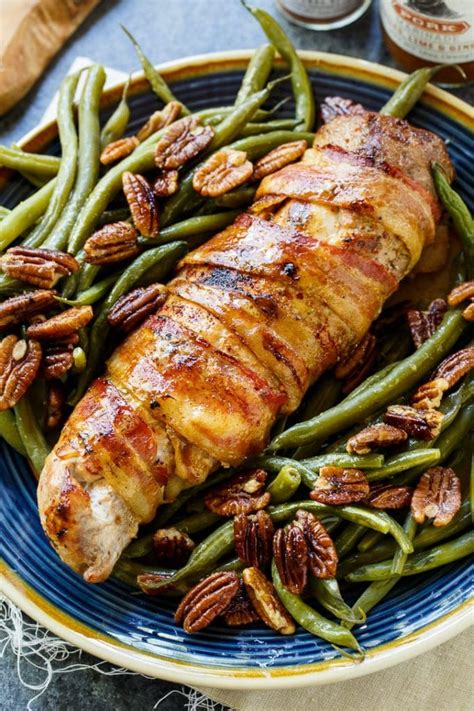Use a timer rather than turning, prodding. Bacon-Wrapped Pork Tenderloin - Spicy Southern Kitchen | Recipe | Bacon wrapped pork tenderloin ...