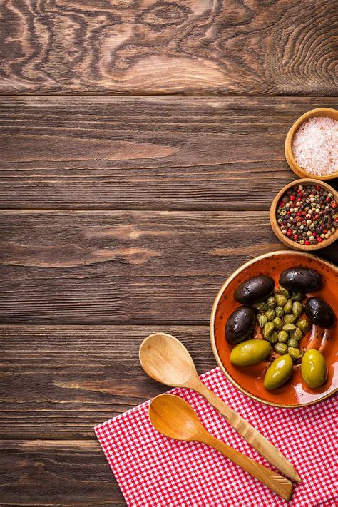 Hd Wallpaper Beans And Fruits Background Food Tasty Olives Wooden