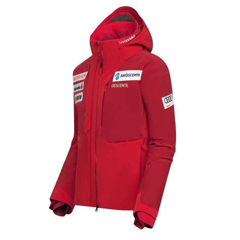Descente Mens Swiss Team Replica Ski Jacket In Red