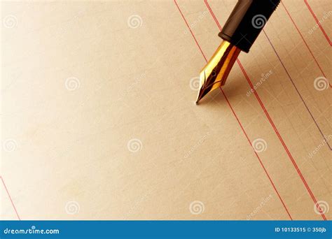 Ink Pen On Lined Paper Stock Image Image Of Line Paper 10133515