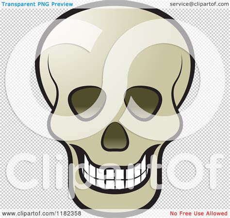 Clipart Of A Grinning Human Skull Royalty Free Vector Illustration By