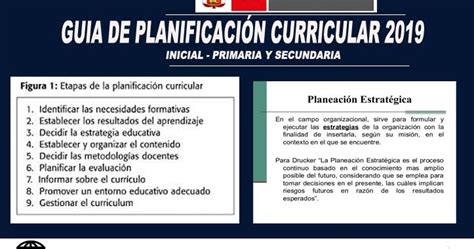 Guía De Planificación Curricular Actualizado Minedu Ministerio De