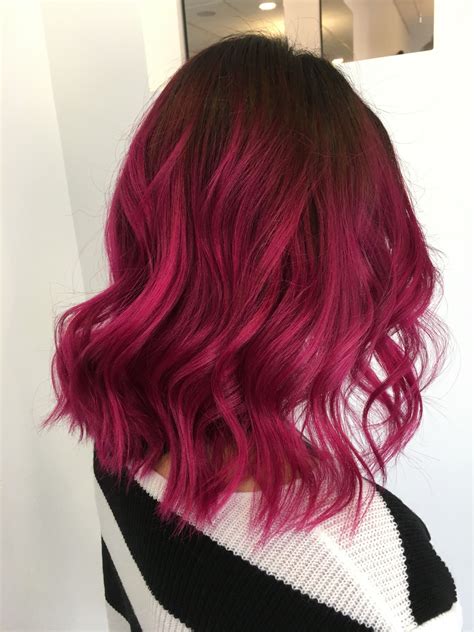 Dark Pink Shadow Root Dark Pink Hair Dark Hair Dye Hot Pink Hair Dye My Hair Purple Hair