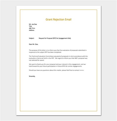 How to apply for jobs via email. Grant Rejection Letter - (Samples, Examples & Formats)
