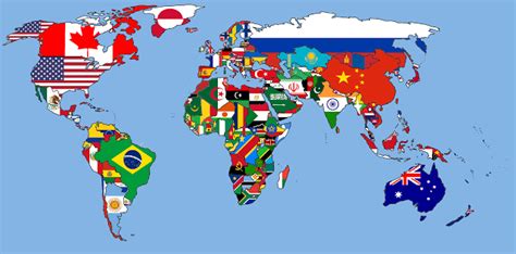 Mapa Del Mundo Con Banderas Flags Of The World World Map Poster World Map