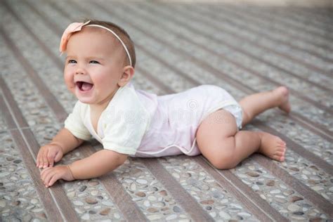 Baby Girl Crawling Outside Stock Photo Image Of Closeup 88864102