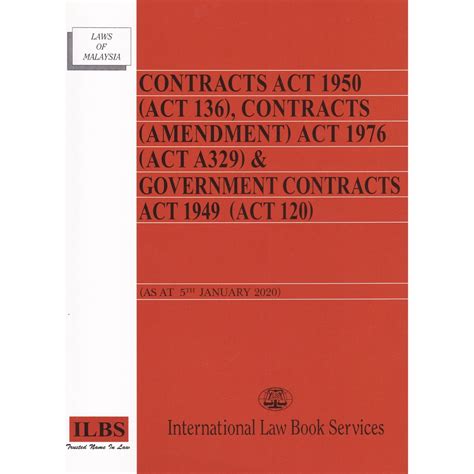 In malaysia, contract law is governed and enforced by the contract act 1950 (ca 1950). Contracts Act 1950 (Act 136) & Government Contracts Act ...