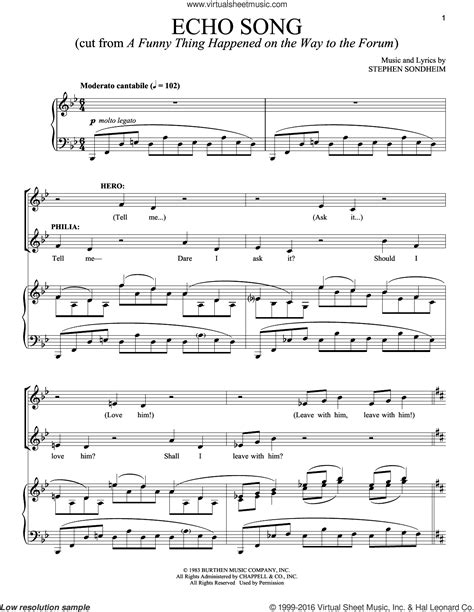 Sondheim Echo Song Sheet Music For Voice And Piano Pdf