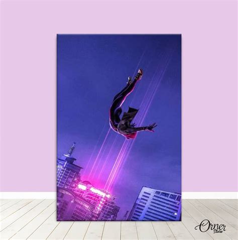 Spiderman Dive Into City Movies Poster Wall Art Orner Store