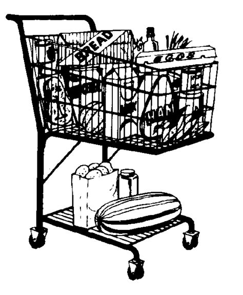 Clip Art Black And White Shopping Cart Clip Art Library
