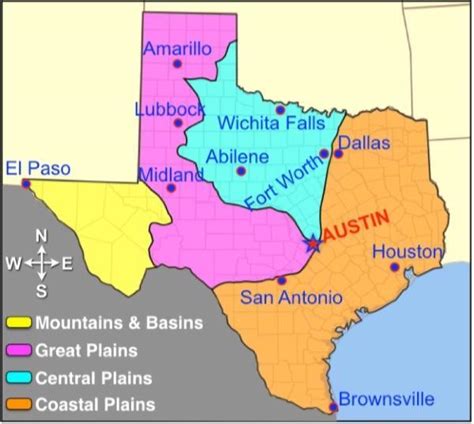 The Capital Of Texas Is Located Close To Three Geographic Regions