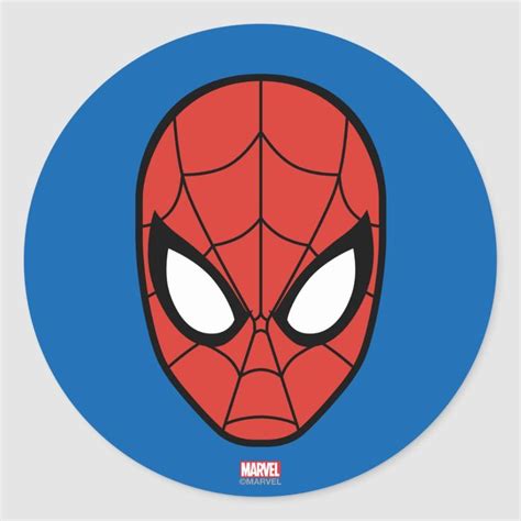 Spider Man Head Icon Classic Round Sticker Zazzle Spiderman