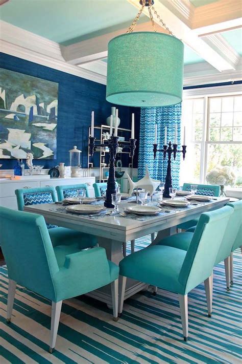 Dining Room Set With Turquoise Chairs