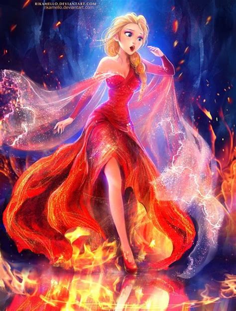 Elsa The Fire Queen Frozen Fan Art 37741933 Fanpop