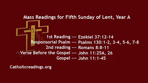 Sunday Mass Readings For March Th Sunday Of Lent Homily