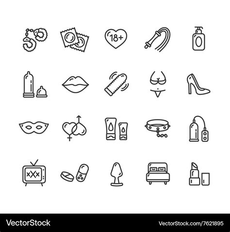 Intim Or Sex Shop Icon Set Royalty Free Vector Image