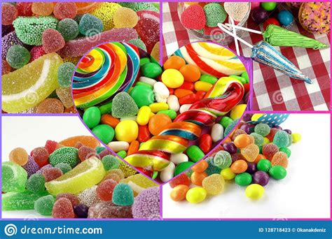 Candy Sweet Lolly Sugary Collage Stock Image Image Of Lollypop Jelly