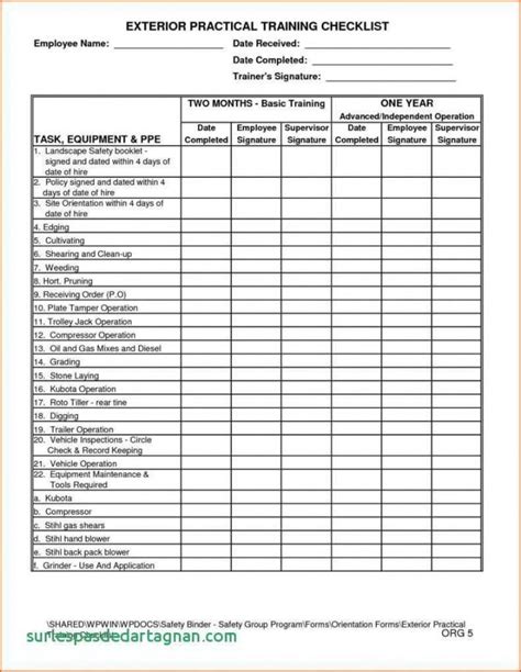 36 Safety Checklist Template Excel Information