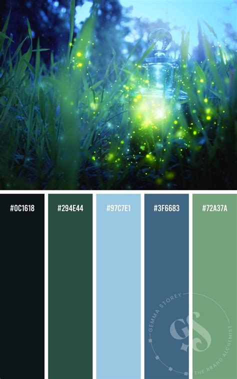 Enchanted Fairies Inspired Colour Palette Lime Green And Midnight Blue