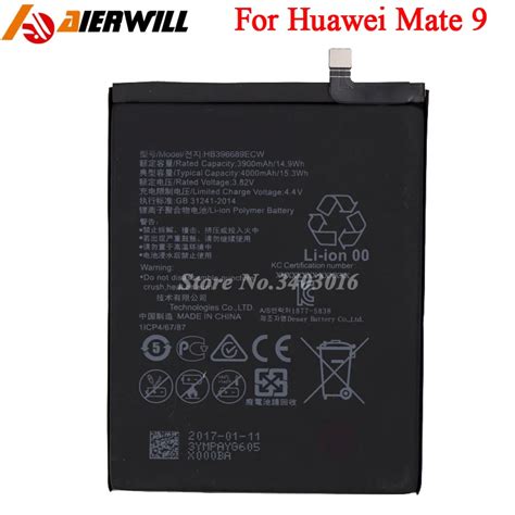 Hb396689ecw Battery For Huawei Mate 9 Mate9 Batterie Bateria Batterij