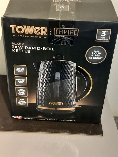 Tower T10052blk Empire 17 Litre Kettle With Rapid Boil Removable