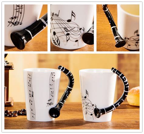 42 Designs Porcelain Tea Cup Music Notes Mug Water Bottle Ceramic