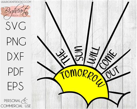 The Sun Will Come Out Tomorrow SVG Brighter Days SVG Annie Etsy UK