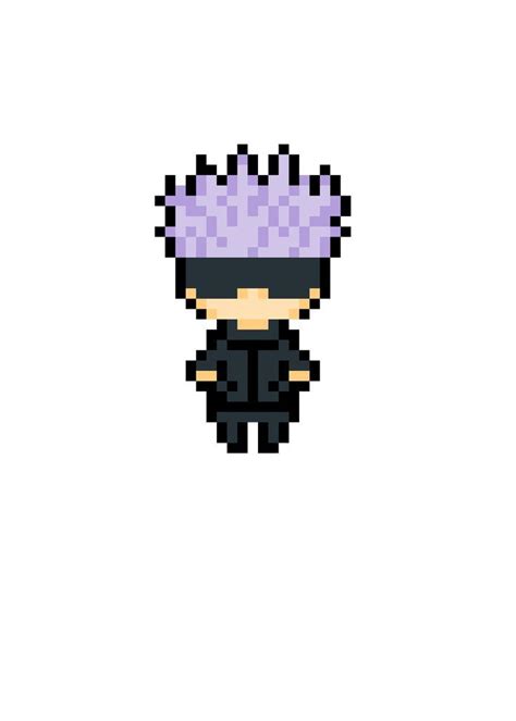 Jujutsu Kaisen Satoru Gojo Pixel Art Pattern Pixel Art Pattern Pixel