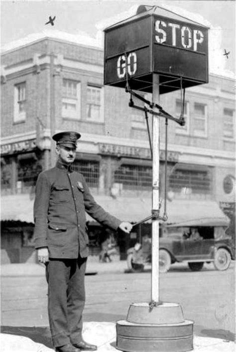 Traffic Officer Operating A Mechanical Traffic Signal 1922
